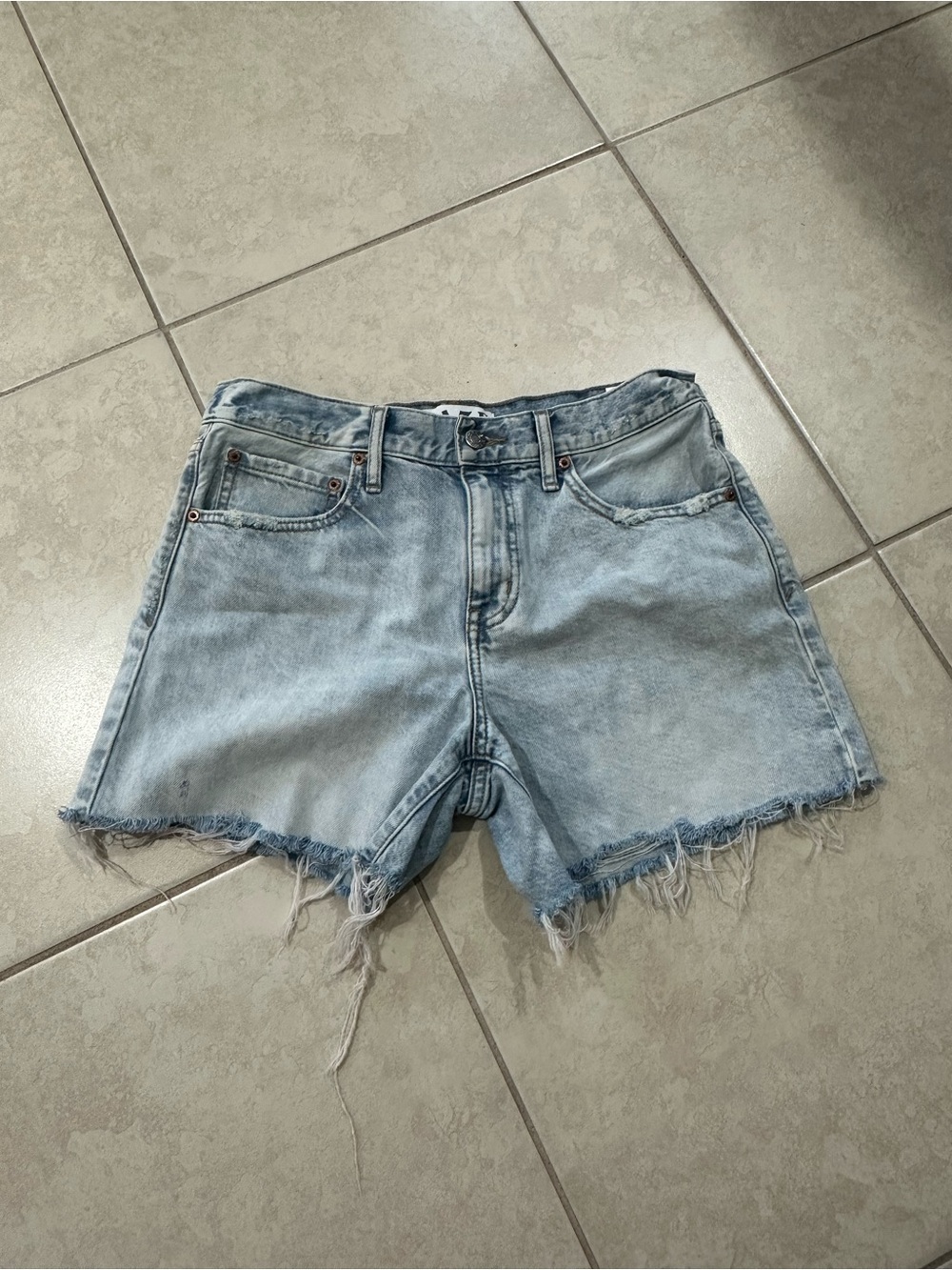 DAZE Light Wash Denim Cutoff Shorts